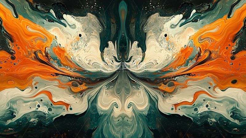 高清大图下载【趣麦麦图】抽象流体艺术对称图案