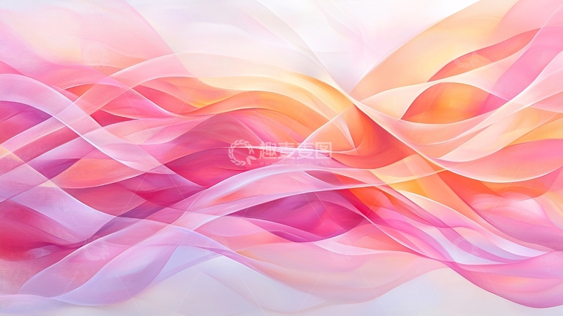 高清大图下载【趣麦麦图】粉色渐变波浪抽象背景