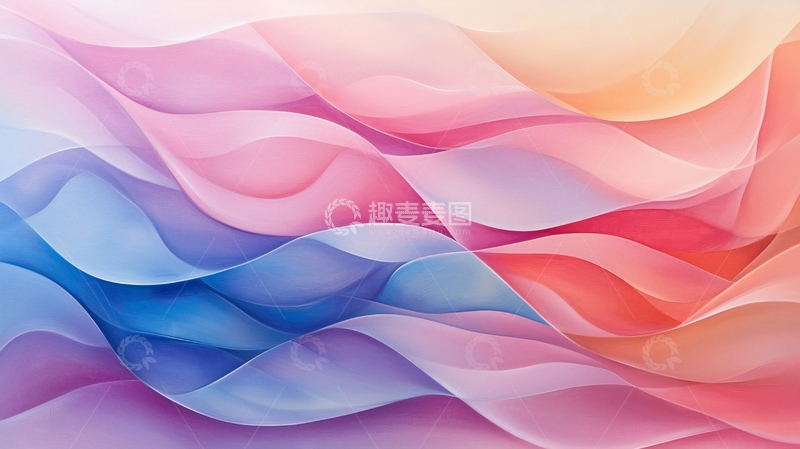 高清大图下载【趣麦麦图】抽象波浪色彩渐变背景
