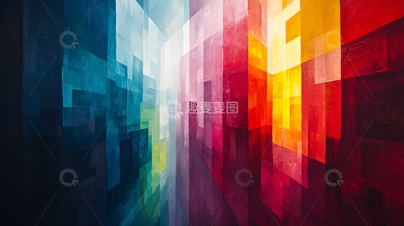 高清大图下载【趣麦麦图】色彩斑斓的抽象几何图案