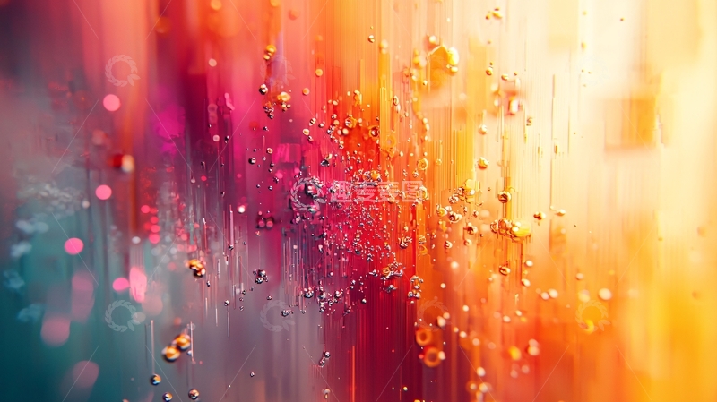 高清大图下载【趣麦麦图】色彩斑斓的水滴背景