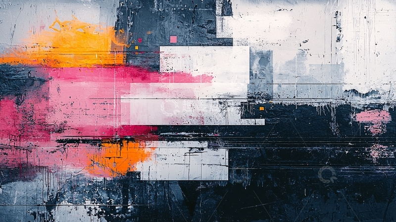 高清大图下载【趣麦麦图】抽象色彩块拼接艺术背景