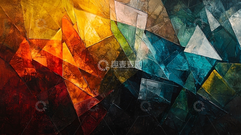 高清大图下载【趣麦麦图】抽象几何色彩拼接背景图