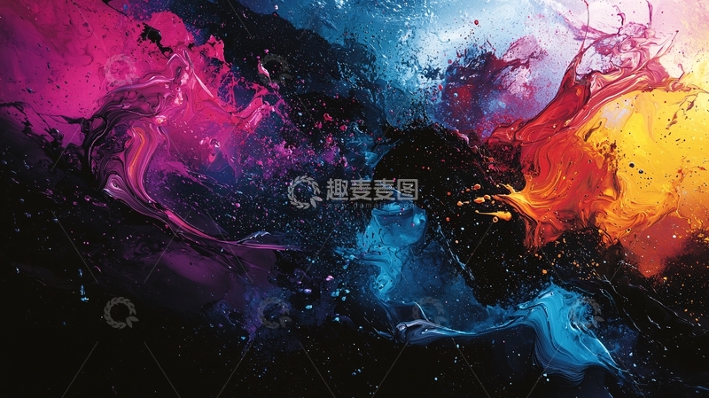 高清大图下载【趣麦麦图】抽象色彩流动艺术背景