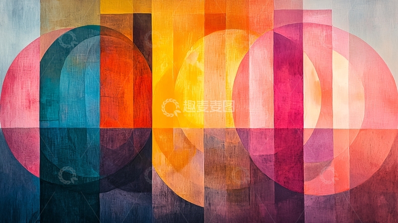 高清大图下载【趣麦麦图】抽象色彩几何图形背景