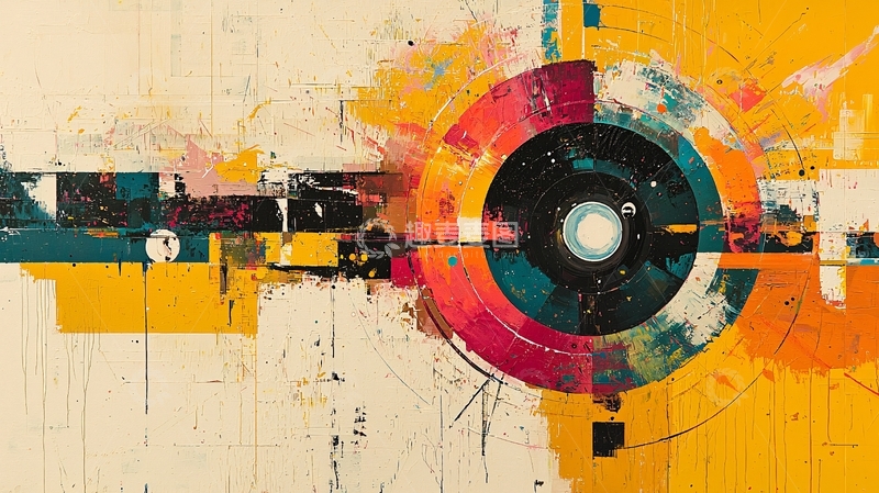 高清大图下载【趣麦麦图】抽象色彩几何艺术画