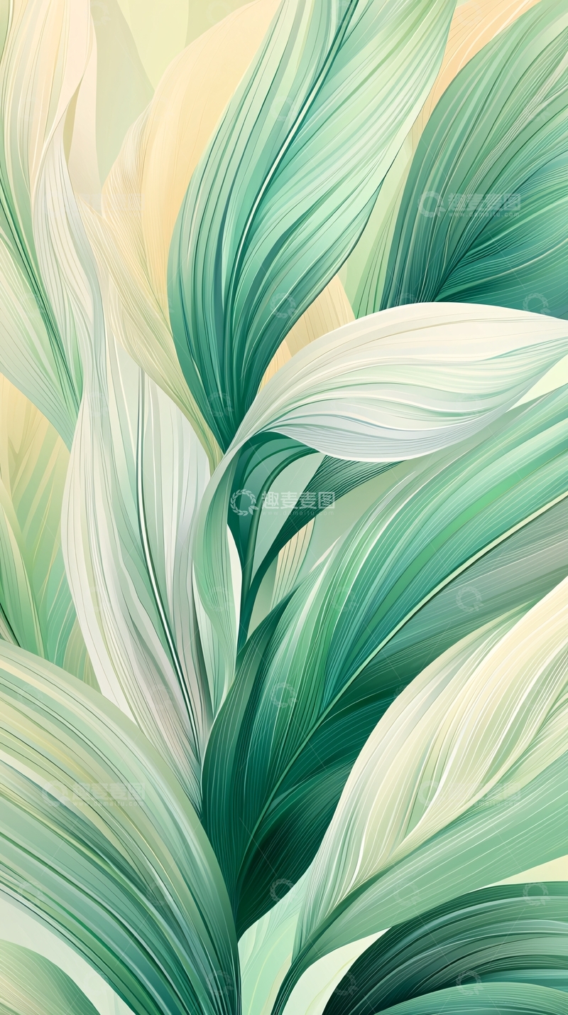 高清大图下载【趣麦麦图】绿色植物抽象艺术背景图