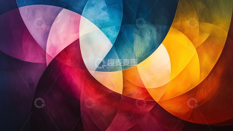 高清大图下载【趣麦麦图】抽象色彩渐变圆形艺术背景