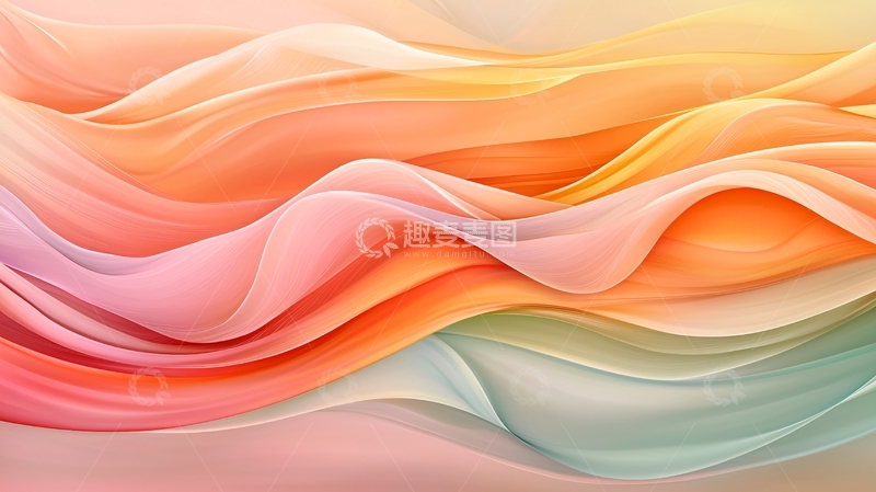 高清大图下载【趣麦麦图】抽象波浪色彩渐变背景