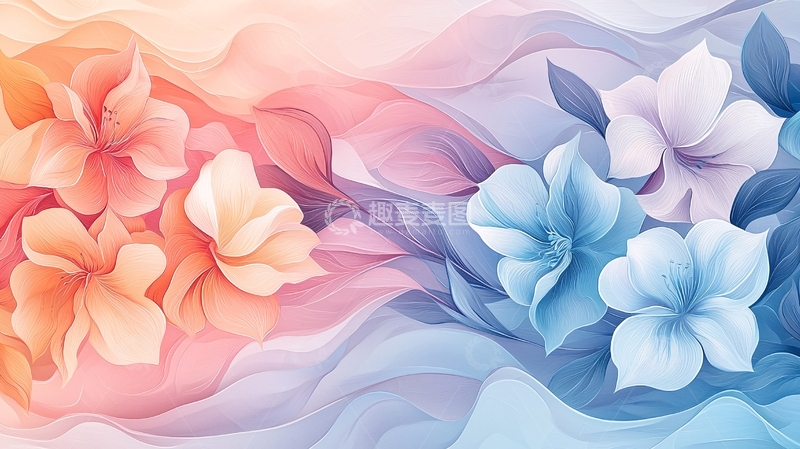 高清大图下载【趣麦麦图】梦幻色彩花卉背景图