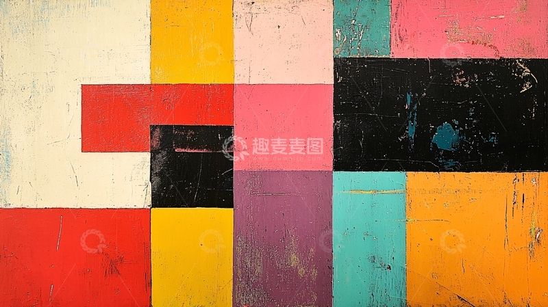高清大图下载【趣麦麦图】抽象几何色块拼接背景图