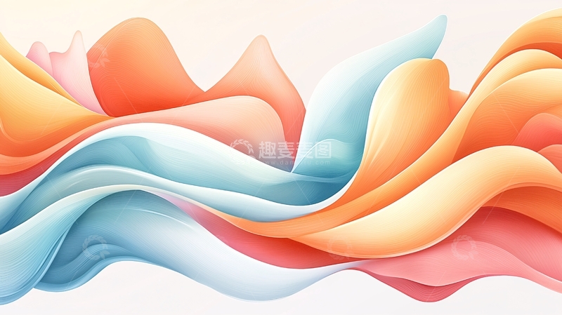 高清大图下载【趣麦麦图】抽象波浪曲线艺术背景