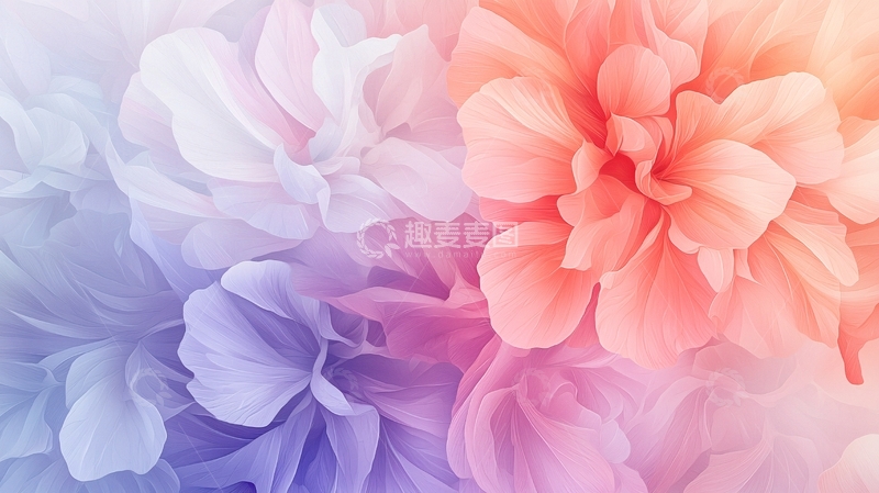高清大图下载【趣麦麦图】梦幻渐变花朵背景图