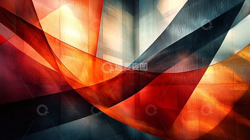 高清大图下载【趣麦麦图】抽象几何光影艺术背景