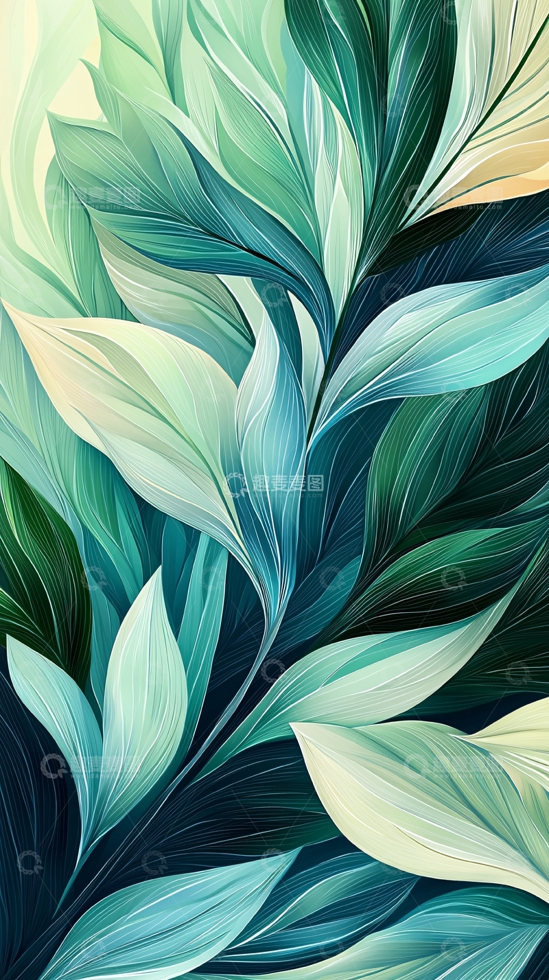 高清大图下载【趣麦麦图】绿色植物抽象艺术背景