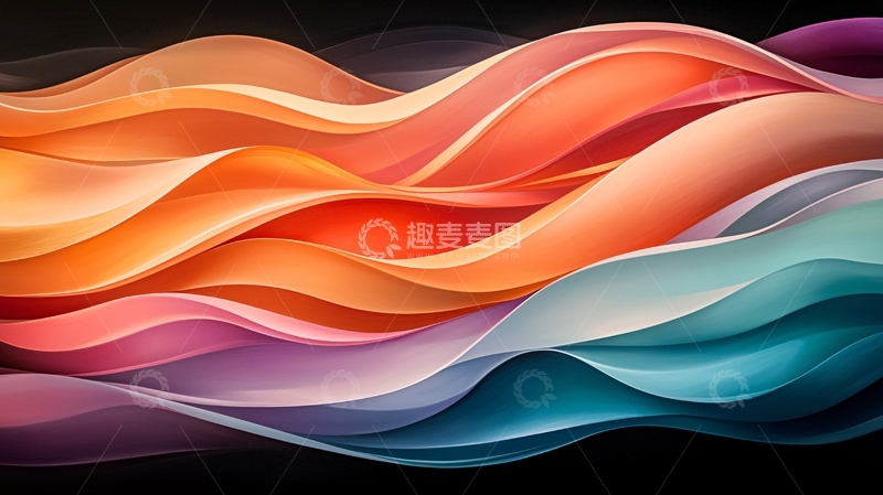 高清大图下载【趣麦麦图】抽象波浪色彩艺术背景