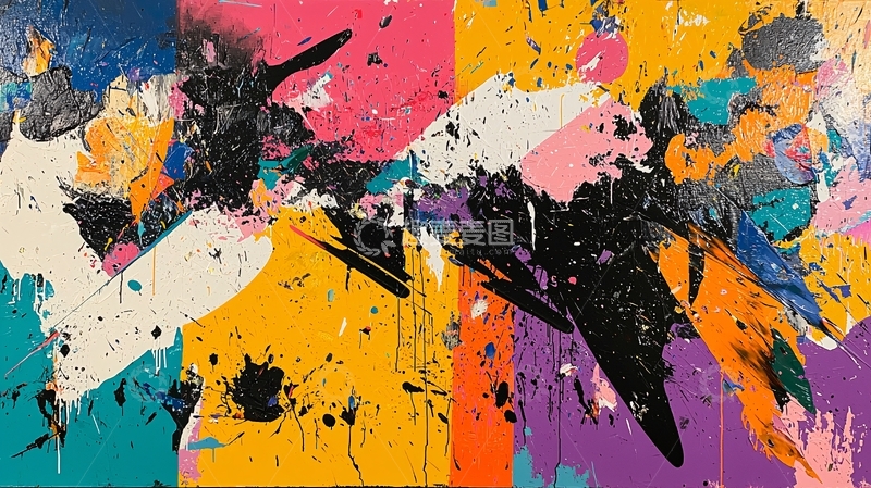 高清大图下载【趣麦麦图】抽象色彩斑斓艺术画