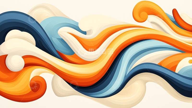 高清大图下载【趣麦麦图】抽象流动色彩波浪图案