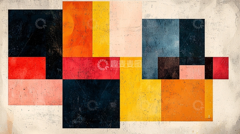 高清大图下载【趣麦麦图】抽象几何色块拼接背景图