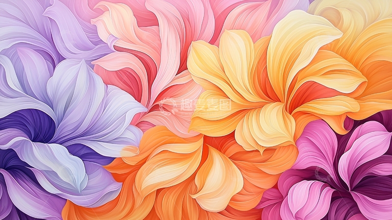 高清大图下载【趣麦麦图】抽象花卉艺术背景图