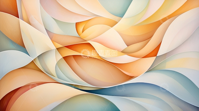 高清大图下载【趣麦麦图】抽象波浪形色彩渐变背景