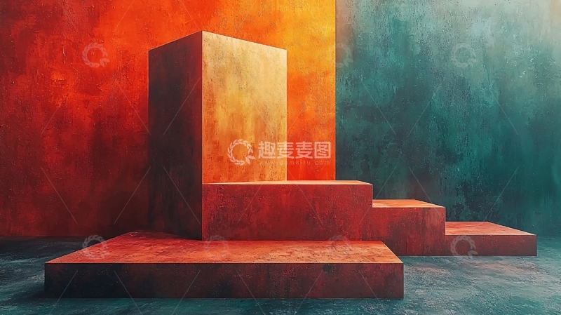 高清大图下载【趣麦麦图】抽象几何形状与色彩背景