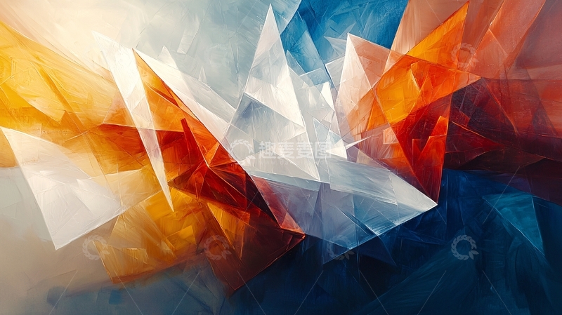 高清大图下载【趣麦麦图】抽象几何色彩拼接背景