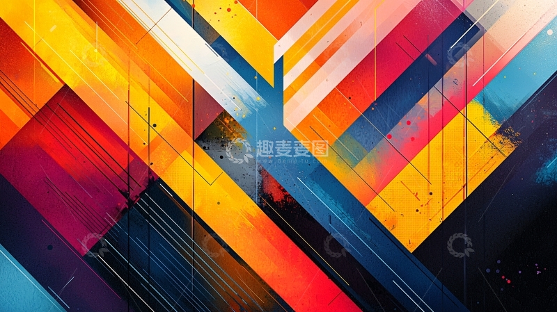 高清大图下载【趣麦麦图】抽象几何色彩拼接背景图