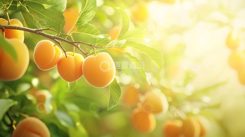 高清大图下载【趣麦麦图】阳光下的杏子树