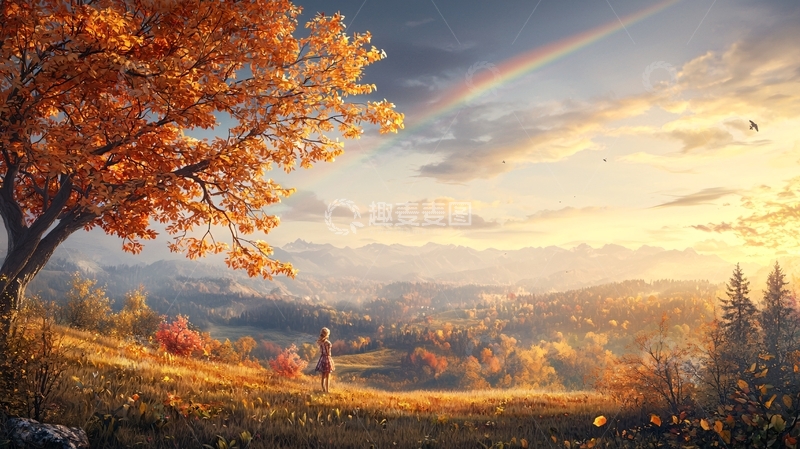 高清大图下载【趣麦麦图】秋日阳光下的田野
