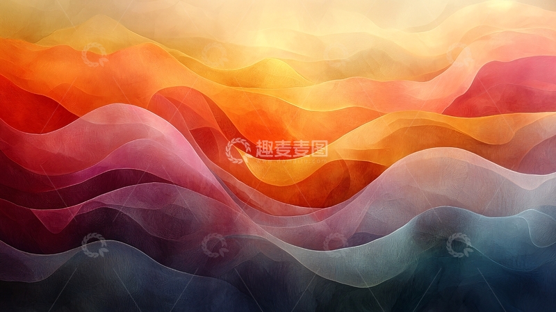 高清大图下载【趣麦麦图】抽象色彩波浪背景图