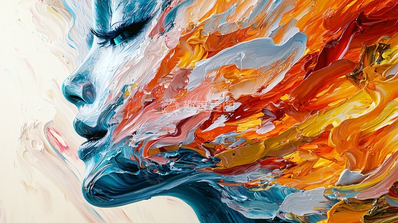 高清大图下载【趣麦麦图】色彩流动的艺术肖像