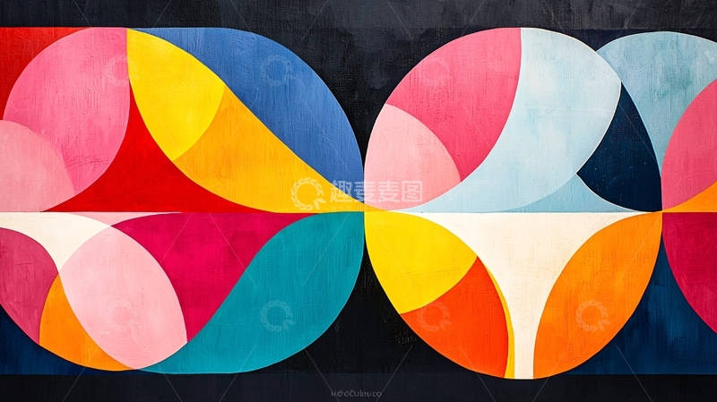 高清大图下载【趣麦麦图】抽象几何圆形艺术背景
