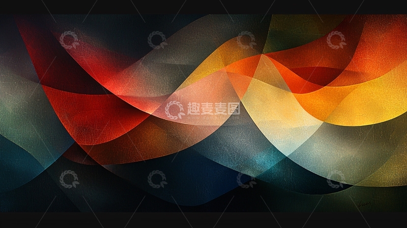 高清大图下载【趣麦麦图】抽象波浪色彩艺术背景