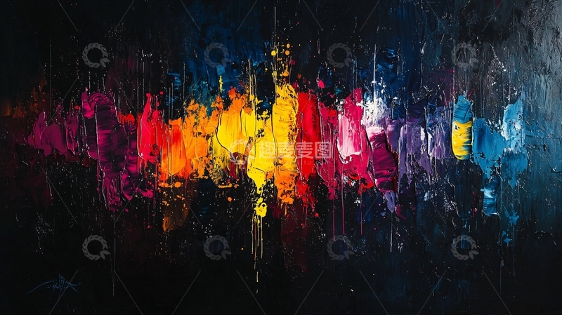 高清大图下载【趣麦麦图】抽象色彩流动夜景