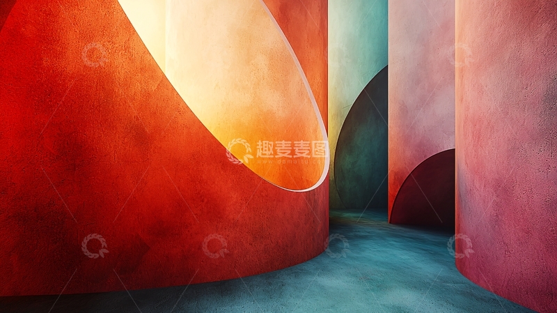 高清大图下载【趣麦麦图】色彩斑斓的几何空间