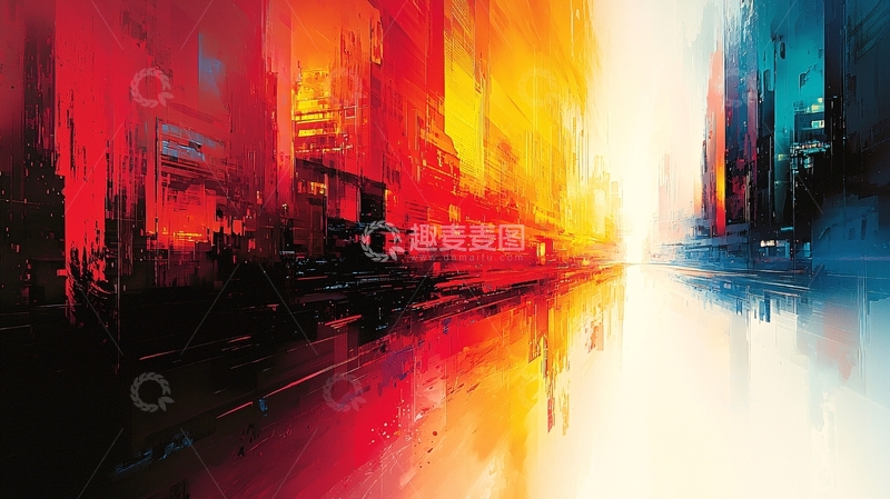 高清大图下载【趣麦麦图】未来城市光影艺术