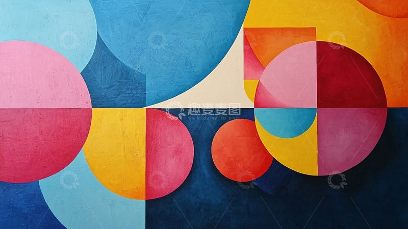 高清大图下载【趣麦麦图】抽象几何色彩拼接背景图