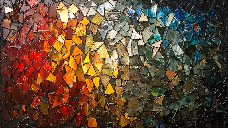 高清大图下载【趣麦麦图】破碎玻璃拼贴艺术背景