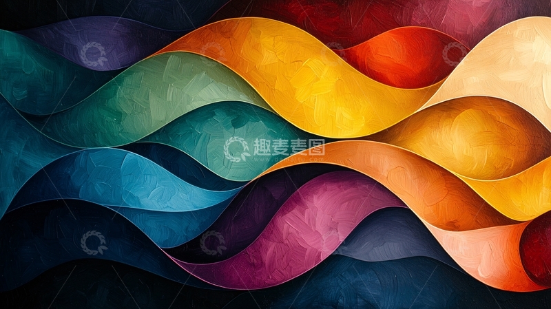 高清大图下载【趣麦麦图】色彩波浪抽象艺术背景