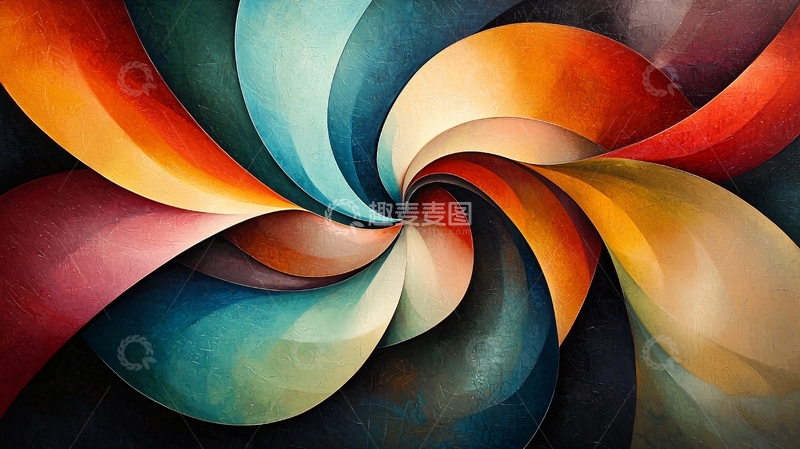 高清大图下载【趣麦麦图】色彩漩涡抽象艺术背景