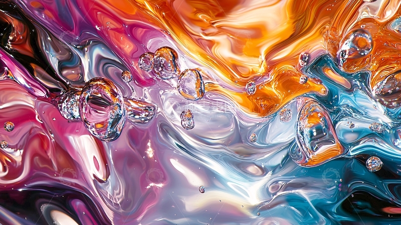 高清大图下载【趣麦麦图】色彩流动的液体艺术背景