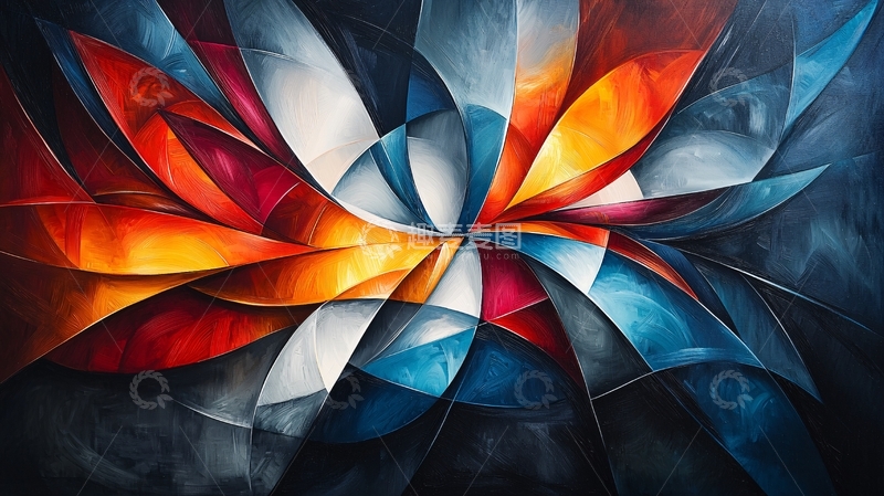 高清大图下载【趣麦麦图】抽象色彩漩涡艺术画