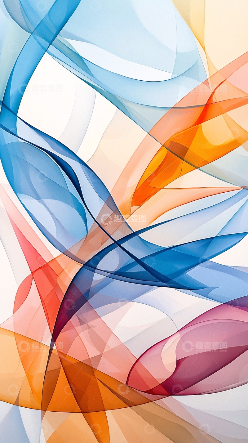 高清大图下载【趣麦麦图】抽象色彩流动线条背景图