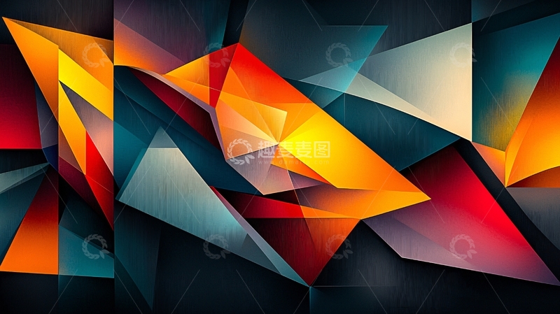 高清大图下载【趣麦麦图】抽象几何三角形艺术背景