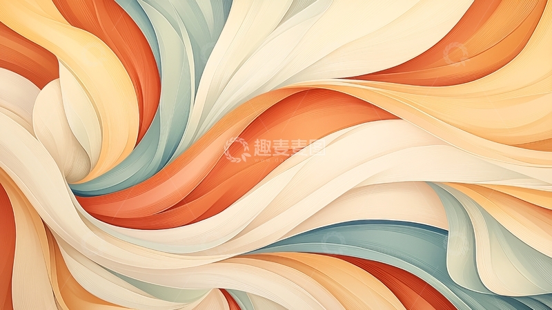 高清大图下载【趣麦麦图】抽象色彩流动线条背景图