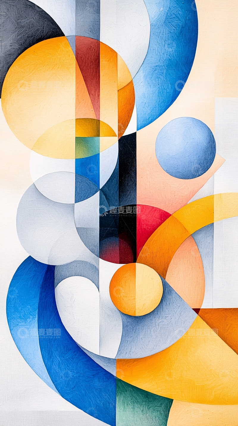 高清大图下载【趣麦麦图】抽象几何色彩艺术背景图