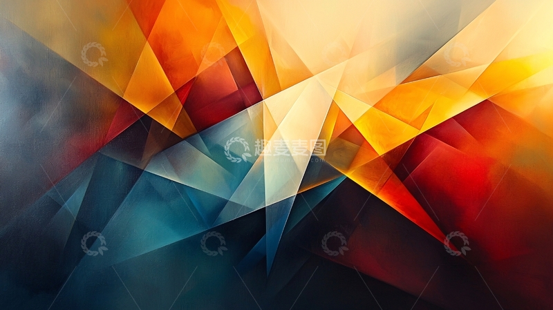 高清大图下载【趣麦麦图】抽象几何色彩拼接背景图