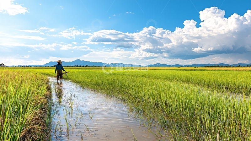 高清大图下载【趣麦麦图】田野骑行者高清图片