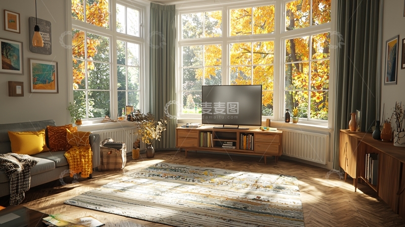 高清大图下载【趣麦麦图】明亮宽敞的客厅